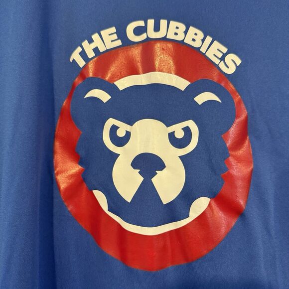 Chicago Cubs XL The Cubbies Long Sleeve T-Shirt Bear Logo Blue Men's Baseball A4 - Picture 2 of 7